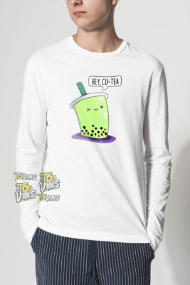 Hey Cu-tea Cute Boba Tea Pun Shirt 2