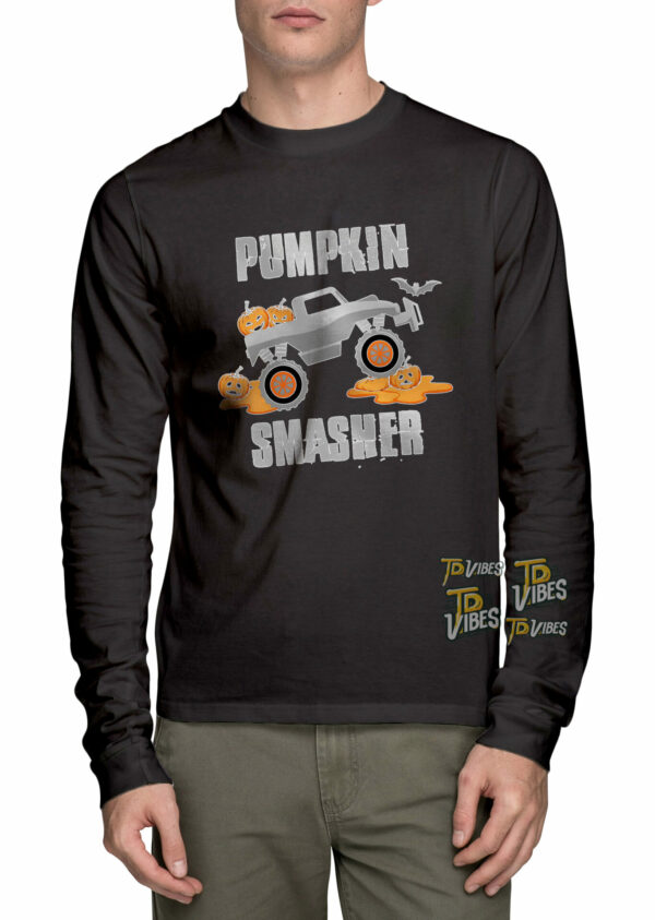 Pumpkin Smasher Truck Tractor Halloween Shirt 3