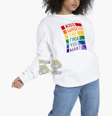 Kiss Whoever The Fuck You Want Rainbow Lgbt Shirt 1