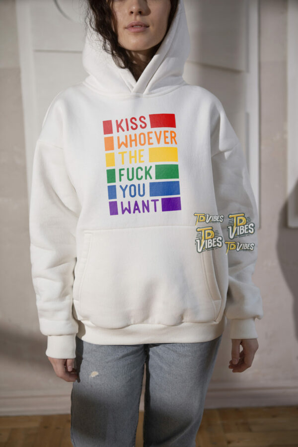 Kiss Whoever The Fuck You Want Rainbow Lgbt Shirt 3