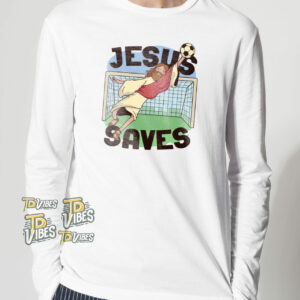 Jesus Saves Funny Jesus Soccer Cartoon T-shirt 2