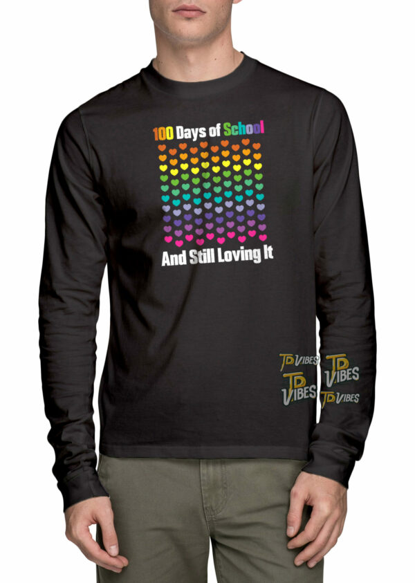 100 Days Of School And Still Loving It 100 Rainbow Hearts T-shirt 1