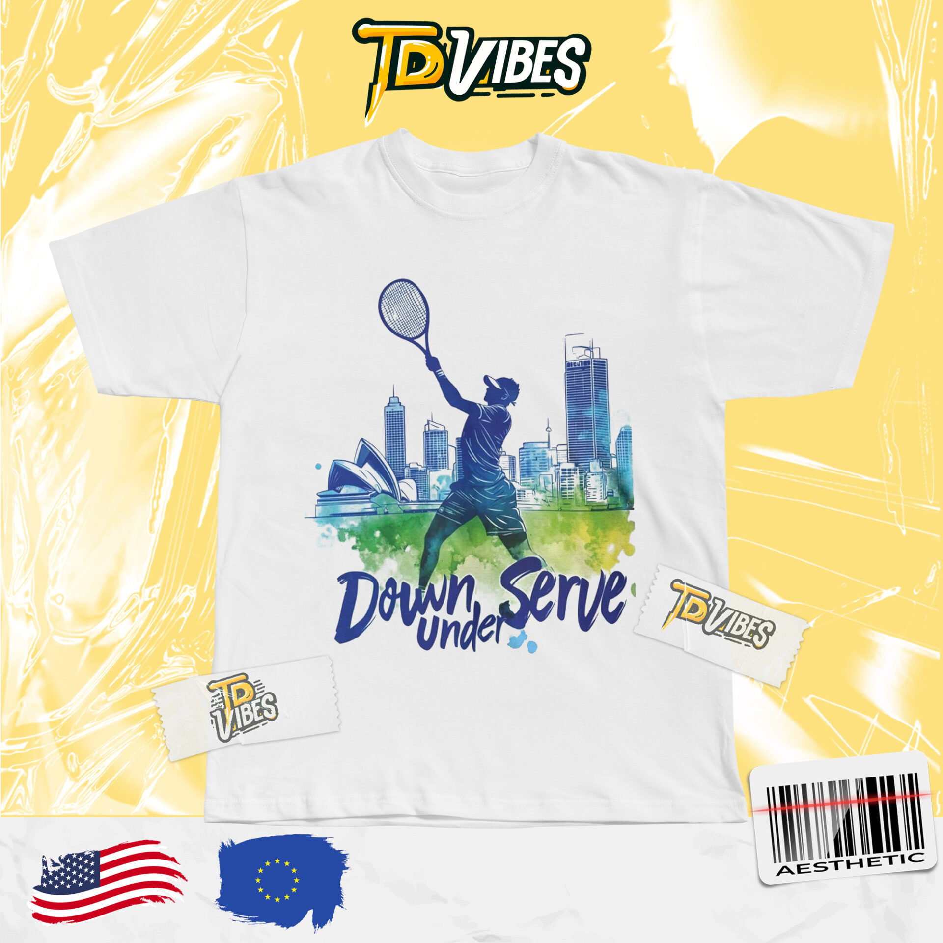 Australian Open Skyline Melbourne Tennis Tshirt