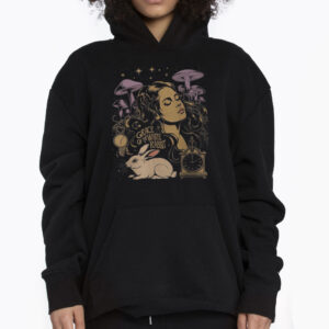 Grace Of The White Rabbit Retro Mushroom Art T-shirt 3