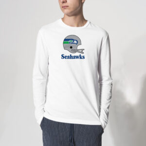 Gray Seattle Seahawks Big Helmet Vintage T-shirt 3