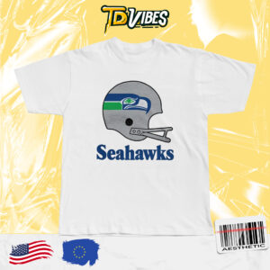 Gray Seattle Seahawks Big Helmet Vintage T-shirt
