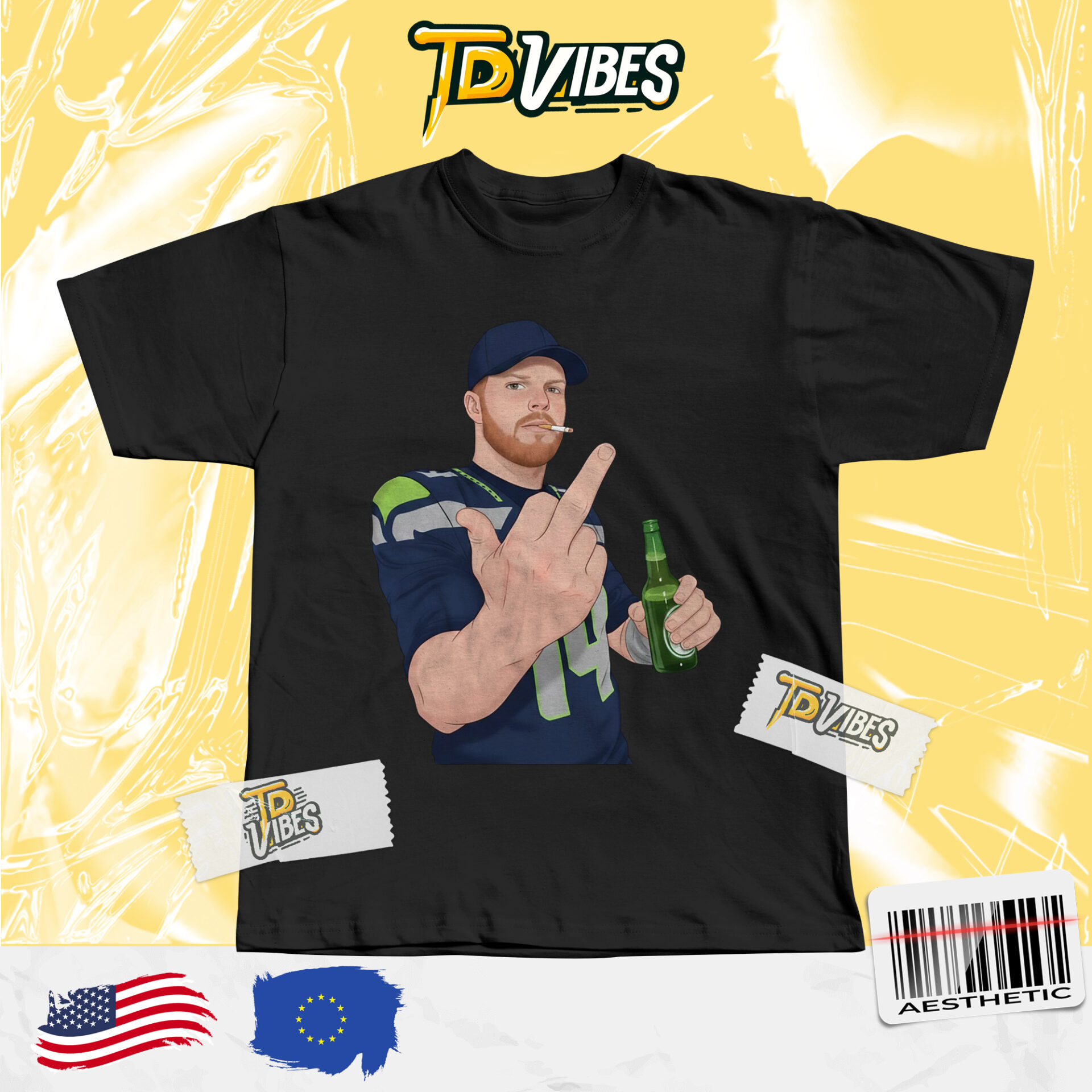Smoking Sam Darnold Middle Finger Shirt