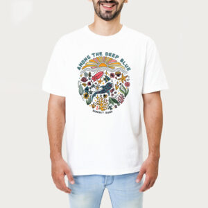 Blue Whale Shark Among The Deep Blue Tropical Shirt 1