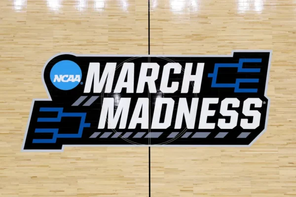 The NCAA tournament shows intense college basketball games where teams compete through each round of March Madness.