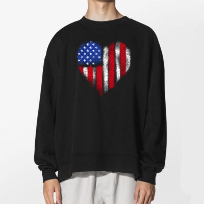 American Heart Shape Flag Celebrating Fourth Of July Shirt 2